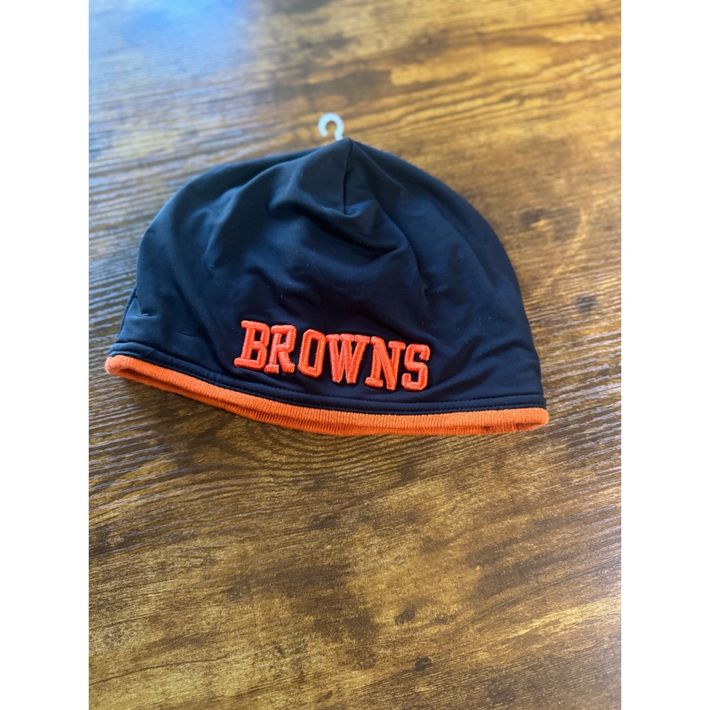 New Era Cleveland Browns Beanie Hat NFL Black Orange Embroidered Skull Cap